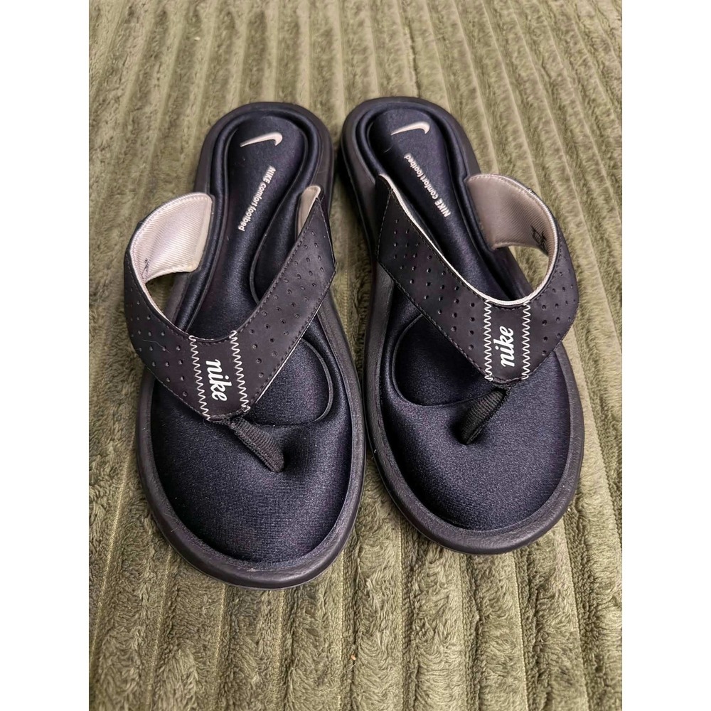Nike Womens 8 Black Sandals Flip Flops Comfort Footbed Athletic Thong 343881-011